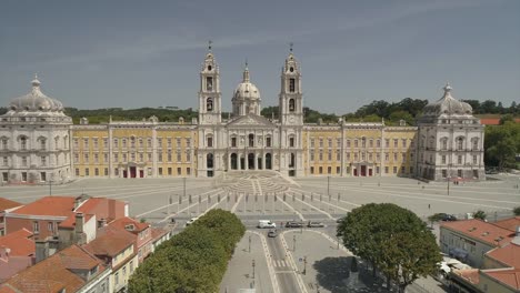 Portugal-Tag-Zeit-Lissabon-Stadtbild-berühmte-Sterne-Basilika-quadratische-Antenne-Panorama-4k