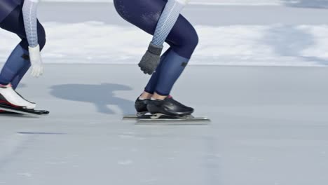 Professional-Athletes-Practicing-Speed-Skating