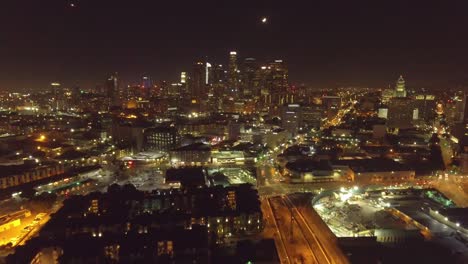 Nighttime-Aerial-shot-of-Los-Angeles