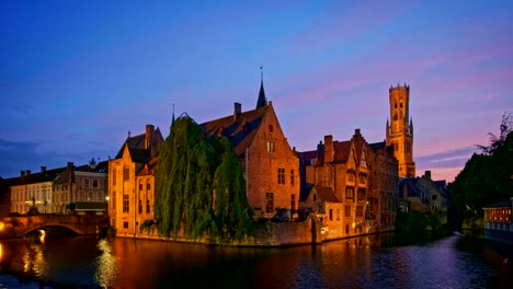 Famoso-vista-de-brujas,-Bélgica