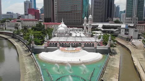 aerial-backsweep-downtown-kl-jamek-mosque