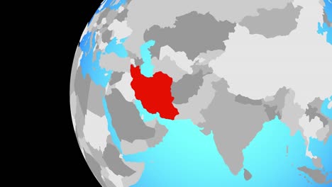 Schließung-im-Iran-auf-blauer-Globus
