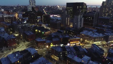 Aerial-of-Downtown-Brooklyn,-New-York