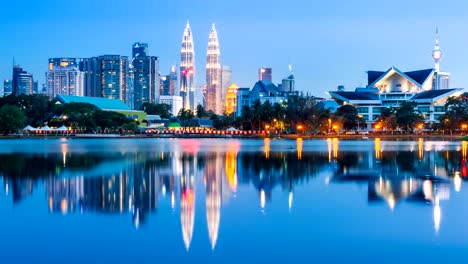 Day-to-Night-Kuala-Lumpur-Cityscape--Of-Malaysia-4K-Time-Lapse