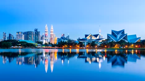 Day-to-Night-Kuala-Lumpur-Cityscape--Of-Malaysia-4K-Time-Lapse