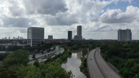 Aerial-of-Downtown-Houston,-Texas