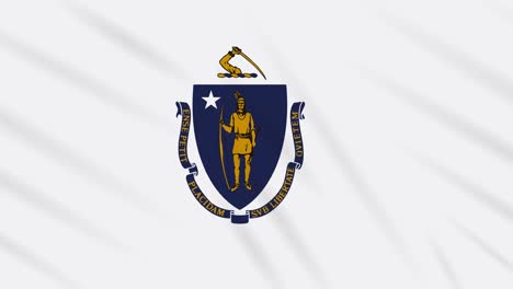 Massachusetts-Flagge-flattert-im-Wind,-Schleife-für-Hintergrund