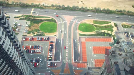 high-building-parking-view-time-lapse-dubai