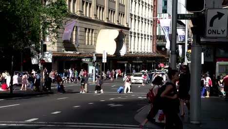 Busy-crossing-with-people-walking-downtown-Sydney
