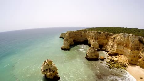 Aerial-Footage-Praia-da-Marinha,-Porches,-Algarve,-Portugal