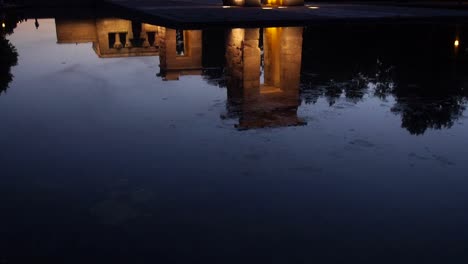 Vista-de-Madrid,-España-templo-de-Debod,-Egipto