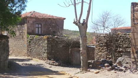 Traditionelle-Steinhäuser-alten-türkischen-Dörfer-in-Assos,-Canakkale,-Türkei