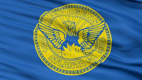 Close-Up-Waving-National-Flag-of-Atlanta-City