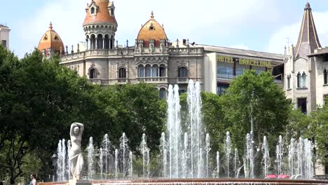 Water-Fountain-And-Spanish-Architecture-Of-Barcelona