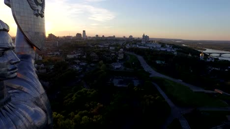 Kiev-City---the-capital-of-Ukraine.-Mother-Motherland.-Aerial-view.