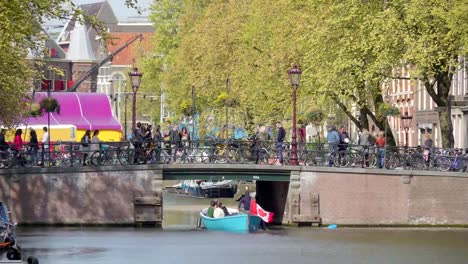 The-view-of-the-boat-getting-under-the-small-bridge