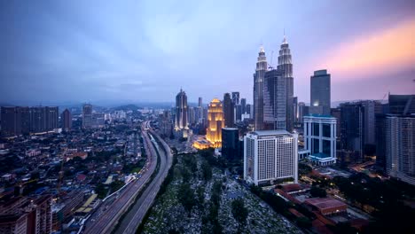 beautiful-sunset-day-to-night-of-Kuala-Lumpur-city-view-from-rooftop-of-a-building