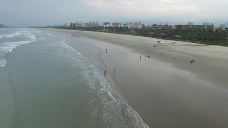 Aerial-View-of-Riviera-Sao-Lourenco-Beach-in-Sao-Paulo,-Brazil