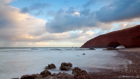 Legzira-Bogen-Sonnenaufgang-Motion-timelapse