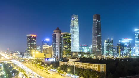 Lapso-de-tiempo-Beijing-central-business-district