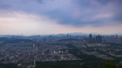 Zeitraffer-4K-der-Stadt-Seoul,-Südkorea.