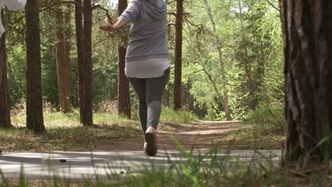 Elderly-People-Exercising-and-Walking-in-Forest