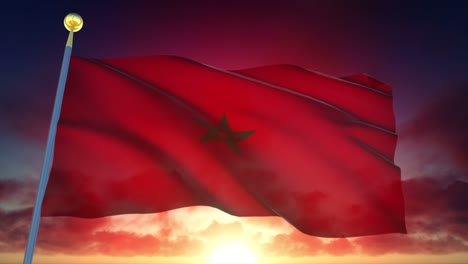 4k-Highly-Detailed-Flag-Of-Morocco-Loopable