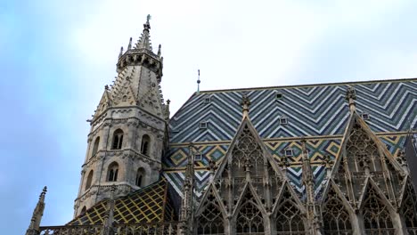 tilt-down-side-view-of-st-stephen's-cathedral-in-vienna,-austria