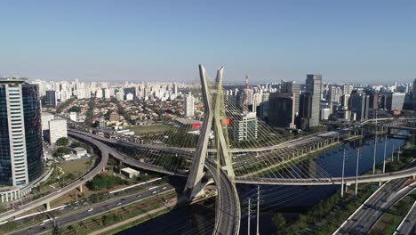 Stayed-bridge-at-Sao-Paulo,-Brazil.