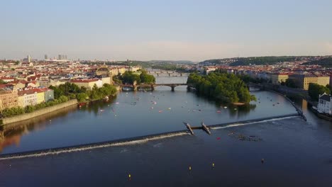 Amazing-aerial-view-of-the-Prague-city-Charles-bridge-from-above.