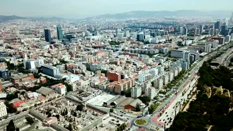 Panorama-der-modernen-Stadtteile-von-Barcelona