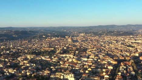 Florence-at-Sunrise,-Aerial-View