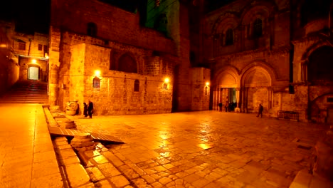 Church-of-the-Holy-Sepulchre-at-Night,-Jerusalem,-Israel