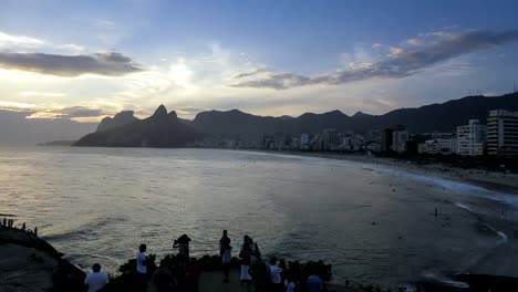 Brazil-Rio-sunset-at-Ipanema-beach