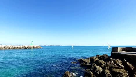 Segeln-im-Hafen-von-Lagos,-Portugal