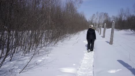 Zapatos-de-nieve-de-invierno-en-ontario-vídeo-4-k