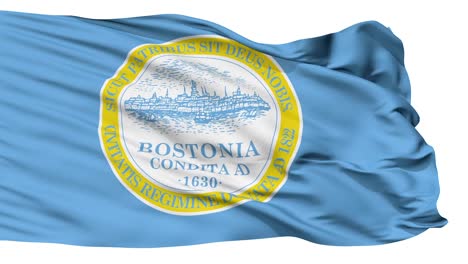 Isolated-Waving-National-Flag-of-Boston-City