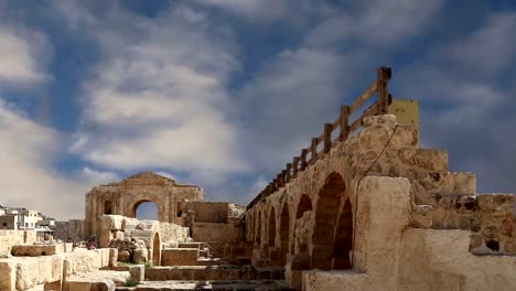 Roman-ruins-in-the-Jordanian-city-of-Jerash-(Gerasa-of-Antiquity),-capital-and-largest-city-of-Jerash-Governorate,-Jordan