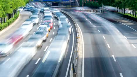 Time-lapse-of-busy-traffic-and-modern-buildings-in-Beijing-city-,-China.