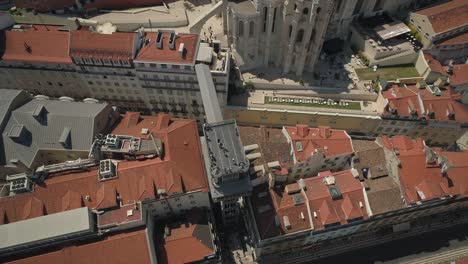 Portugal-sonnigen-Tag-Lissabon-berühmten-Dachterrasse-Blick-Punkt-aerial-Panorama-4k