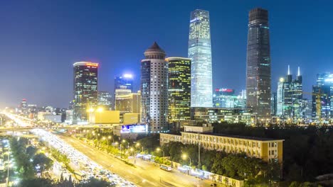 Lapso-de-tiempo-Beijing-central-business-district