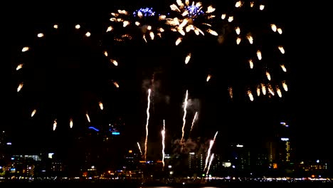 4K-footage-of-real-fireworks-festival-in-the-sky-for-celebration-at-night-with-city-view-at-background.-colorful-firework-celebrate-night