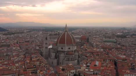 Dome-of-Florence---Aerial-at-Sunset