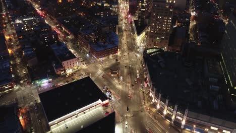 Aerial-of-Downtown-Brooklyn,-New-York