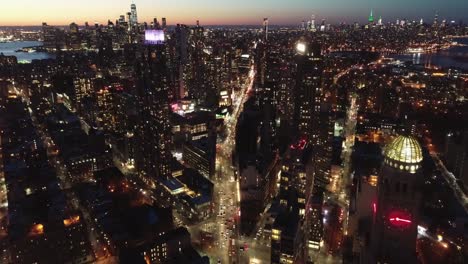 Aerial-of-Downtown-Brooklyn,-New-York