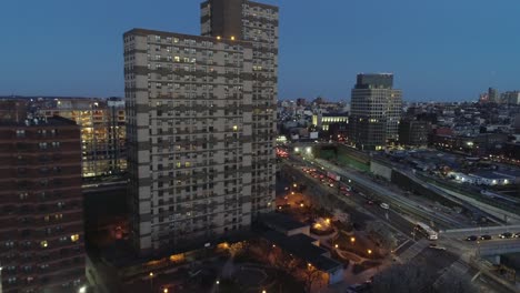 Aerial-of-Downtown-Brooklyn,-New-York