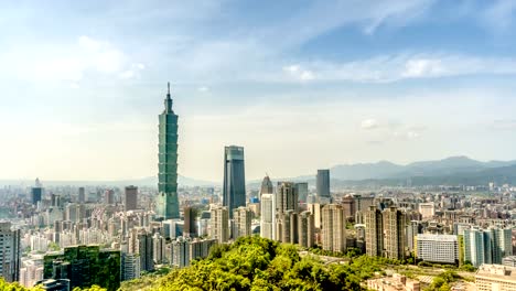 Taipei-101-cityscape-time-lapse-in-Taiwan.-Camera-pan-upward.