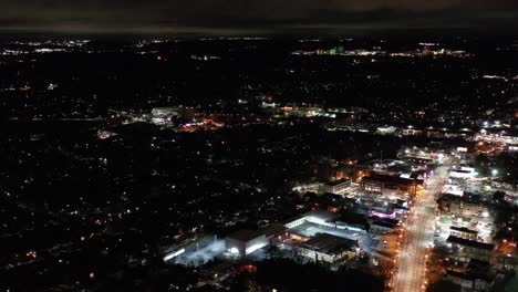 Aerial-of-Atlanta,-Georgia-at-Night