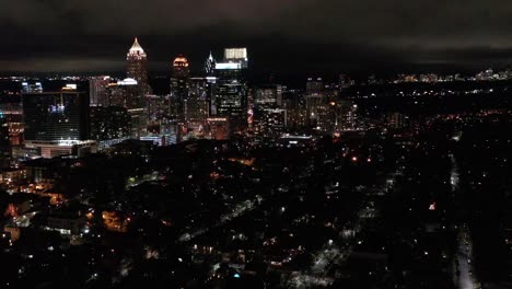 Aerial-of-Atlanta,-Georgia-at-Night