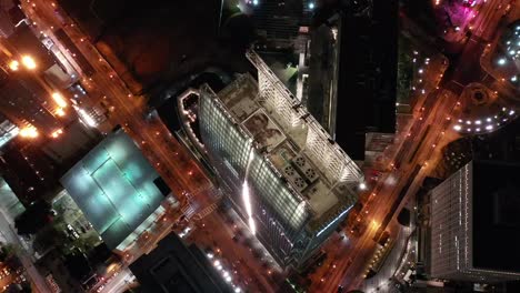 Aerial-of-Atlanta,-Georgia-at-Night